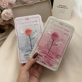 علبة عدسات لاصقة بلون وردي فانتازي عتيق