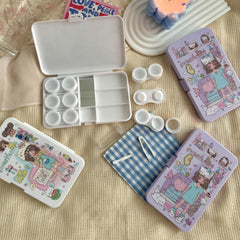 علبة عدسات لاصقة ملونة "فتاة حلوة القلب"