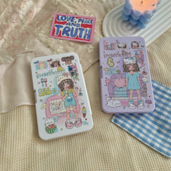 علبة عدسات لاصقة ملونة "فتاة حلوة القلب"