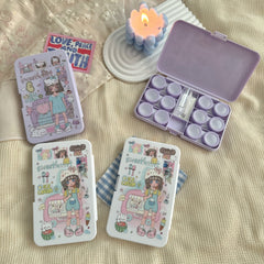 علبة عدسات لاصقة ملونة "فتاة حلوة القلب"