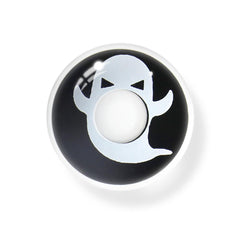 عدسات لاصقة بيضاء ملونة بنقشة شبح الهالوين